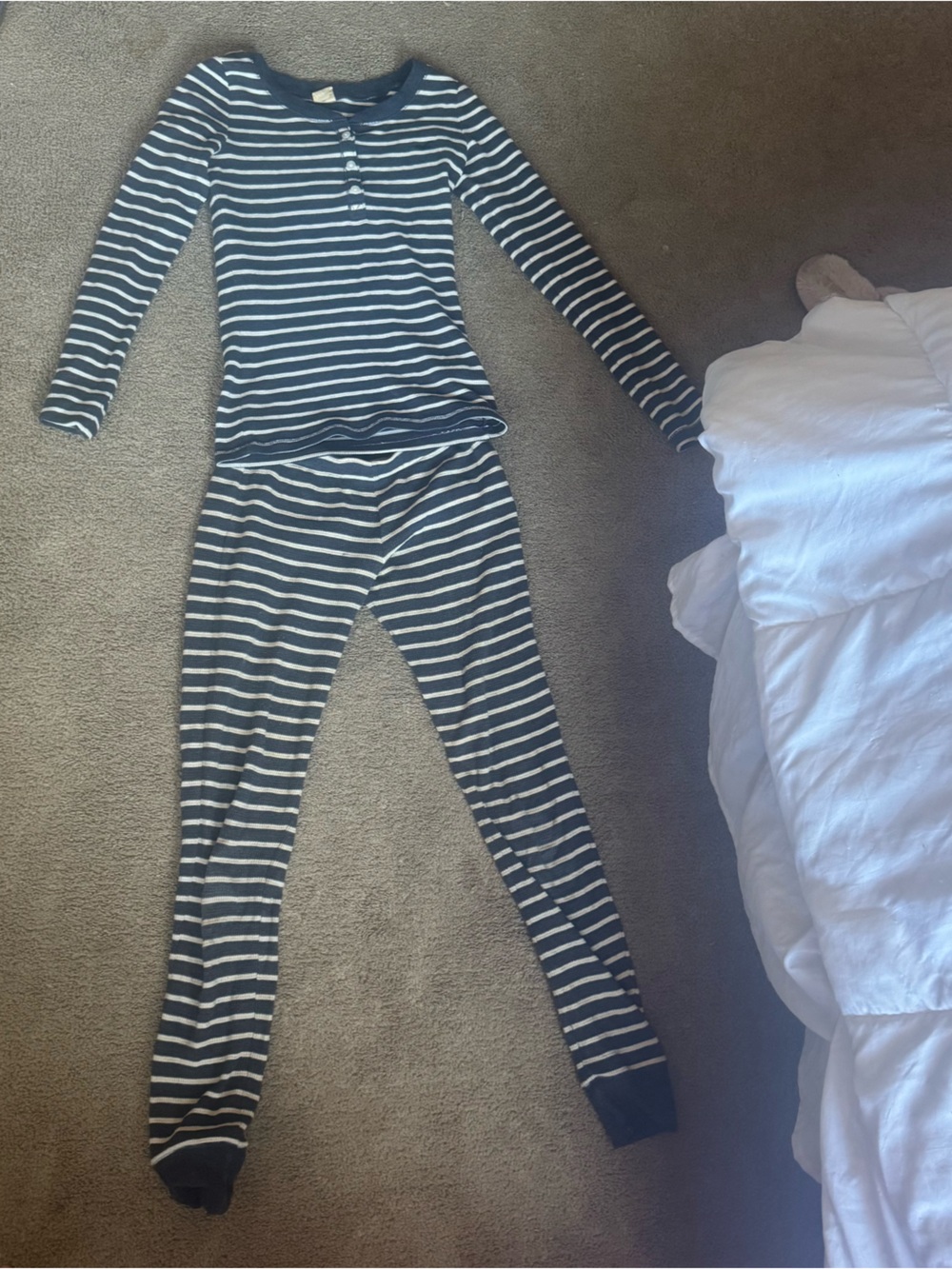 Hollister Striped Navy and White Pajama Set